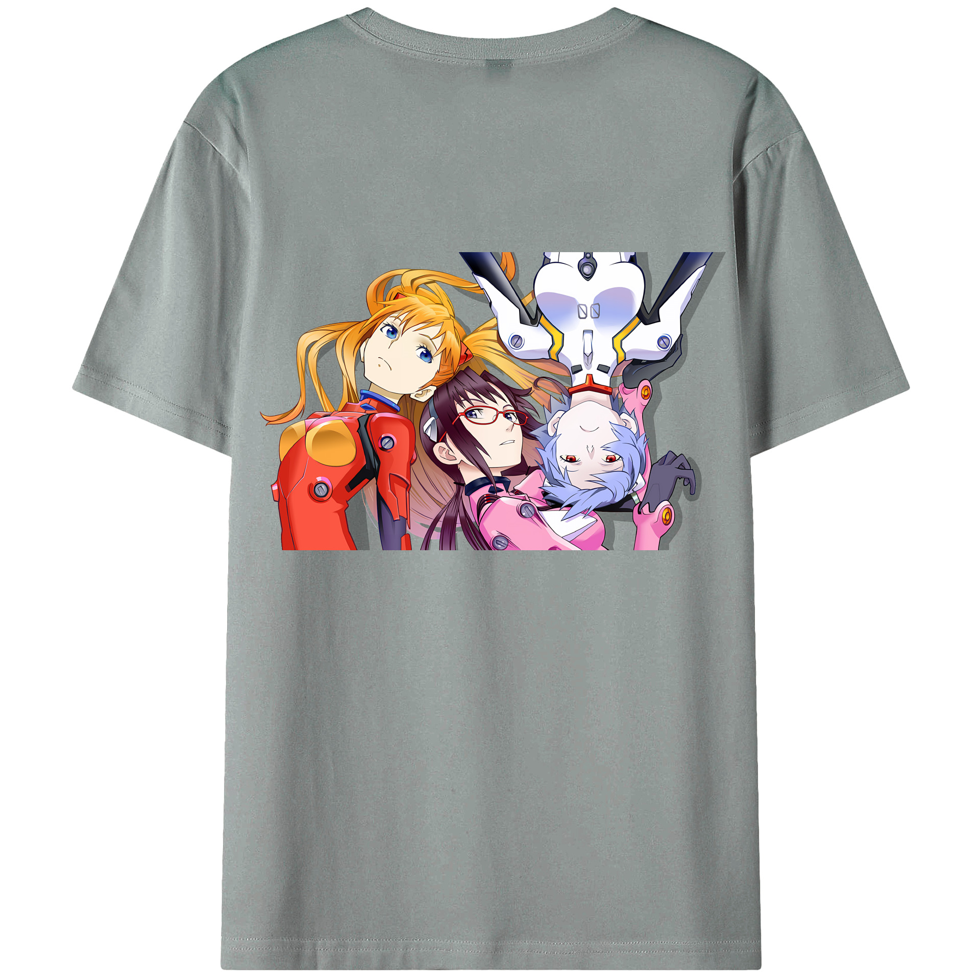 （画像用） EVA 新世紀エヴァンゲリオン 綿100％ メンズ半袖Tシャツ（バックプリント） 通気性
